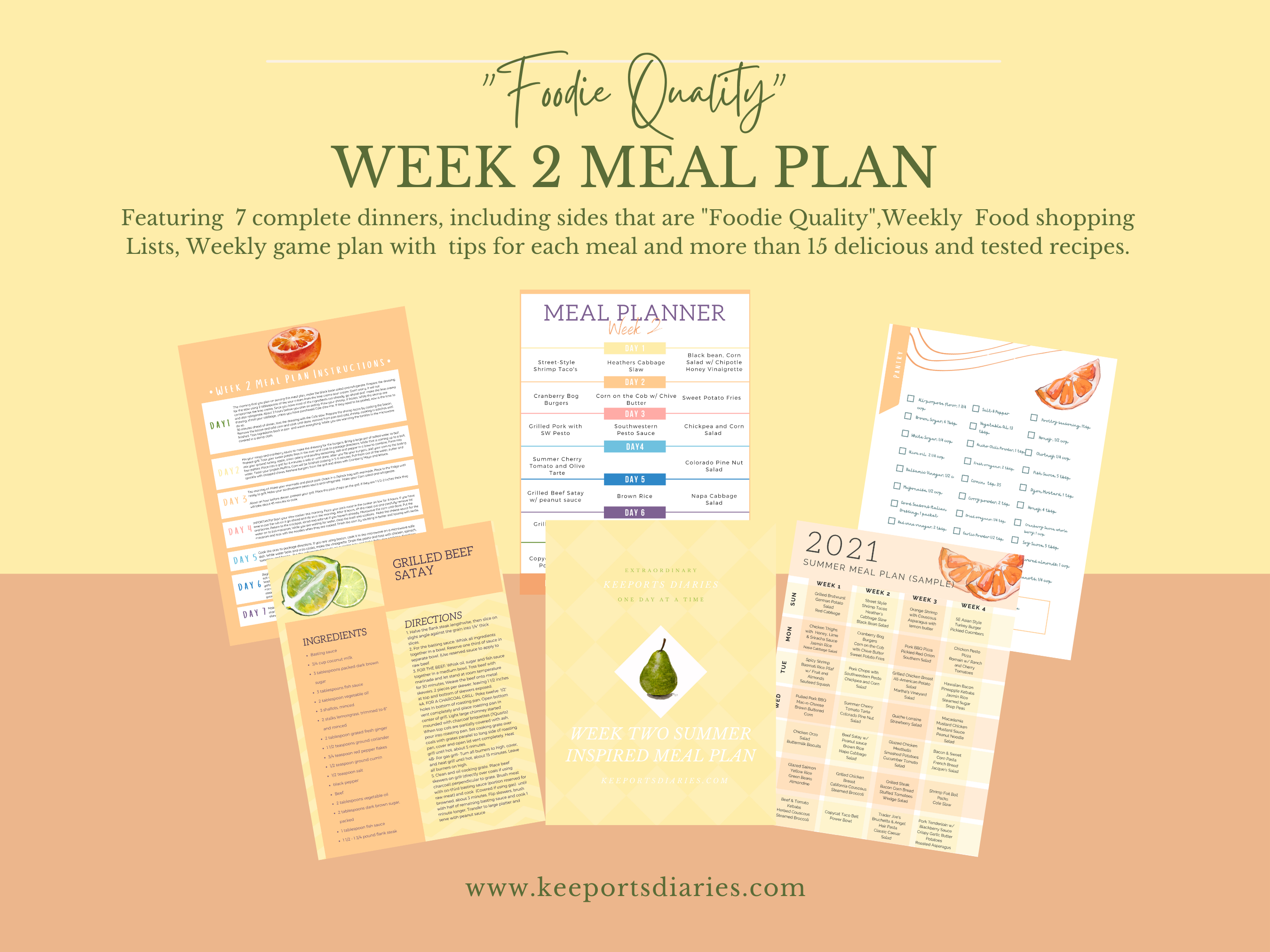 “Foodie Quality” Week Two Summer Meal Plan